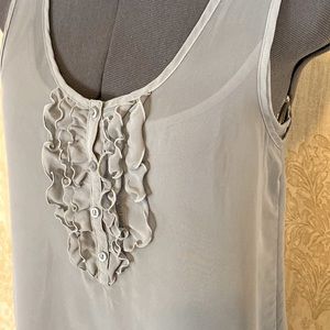 Old Navy Romantic Gray Ruffle Sheer Tank Blouse XS